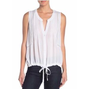 Sanctuary Women’s Sleeveless Savanna Shell Tie Front Top Blouse White Size Small